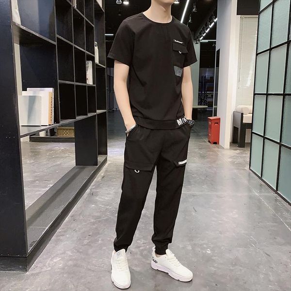 summer loose short sleeve mens tracksuits casual sports two piece set korean fashion handsome net red suit, Gray
summer loose short sleeve mens tracksuits casual sports two piece set korean fashion handsome net red suit, Gray