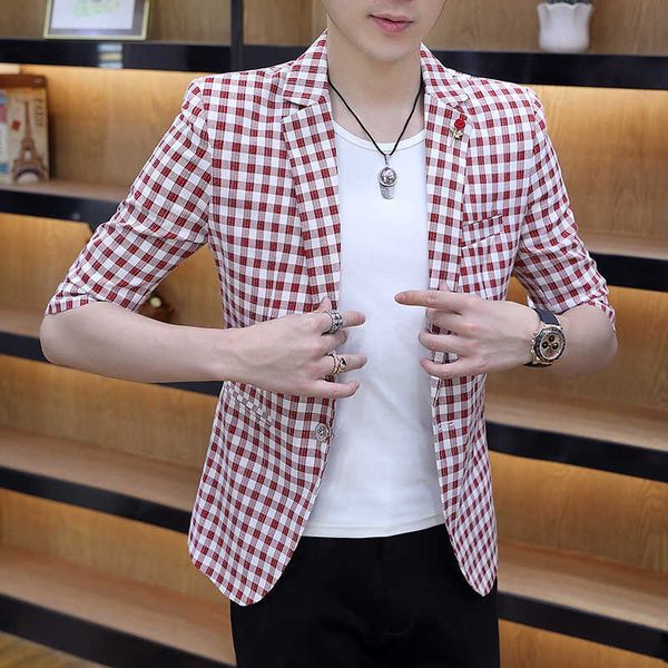 summer men plaid blazers fashion slim fit wedding business blazer social casual suit jacket street wear blazer masculino 210527, White;black
summer men plaid blazers fashion slim fit wedding business blazer social casual suit jacket street wear blazer masculino 210527, White;black