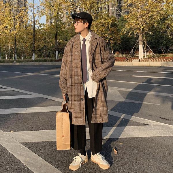 men's jackets preppy style coat medium length thick plus velvet grid deor single breasted lapel fashion personality male windbreaker, Black;brown
men's jackets preppy style coat medium length thick plus velvet grid deor single breasted lapel fashion personality male windbreaker, Black;brown