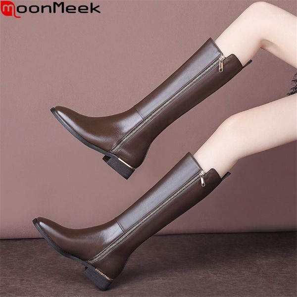 boots moonmeek 2021 genuine leather low heel square toe fashion zip ladies shoes winter black brown color knee high1
boots moonmeek 2021 genuine leather low heel square toe fashion zip ladies shoes winter black brown color knee high1