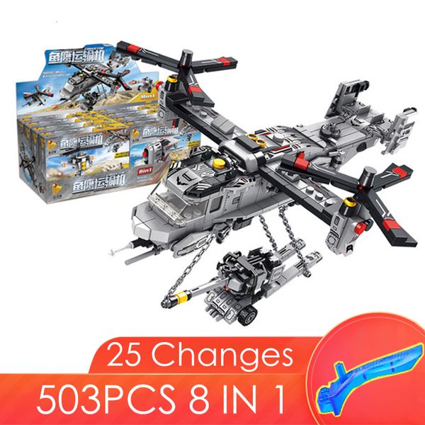 2021 news 503pcs 8 in 1 model aircraft helicopter toys with building blocks plane bricks for military army soldiers
2021 news 503pcs 8 in 1 model aircraft helicopter toys with building blocks plane bricks for military army soldiers