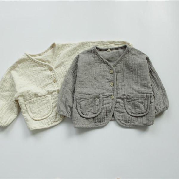 jackets children spring autumn cotton cardigan simple solid color single breasted pocket boys and girls korean loose casual coat, Blue;gray
jackets children spring autumn cotton cardigan simple solid color single breasted pocket boys and girls korean loose casual coat, Blue;gray