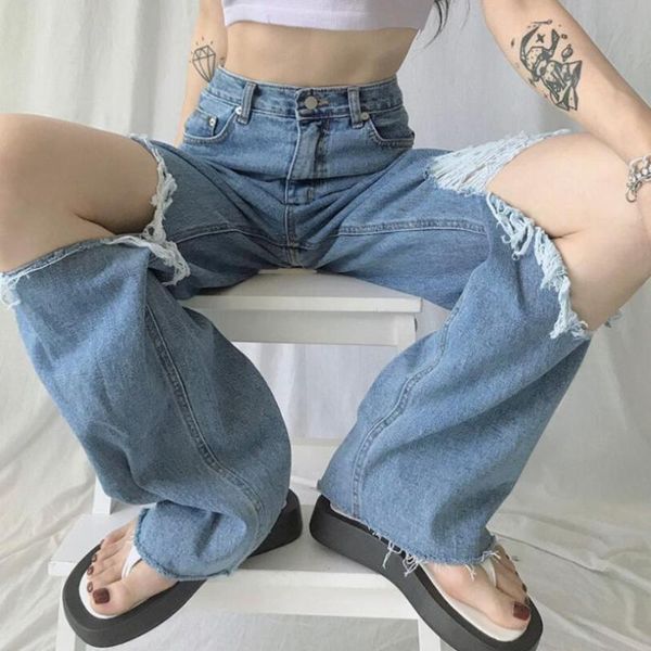 women's jeans ripped loose woman fashion denim pants overalls vintage female torn trousers 2021 spring autumn w407, Blue
women's jeans ripped loose woman fashion denim pants overalls vintage female torn trousers 2021 spring autumn w407, Blue