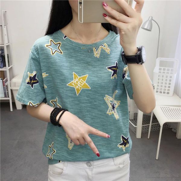 women's t-shirt women star printed tshirt short sleeve loose casual girls tunic clothes tshirts camisetas feminino #t1p, White
women's t-shirt women star printed tshirt short sleeve loose casual girls tunic clothes tshirts camisetas feminino #t1p, White