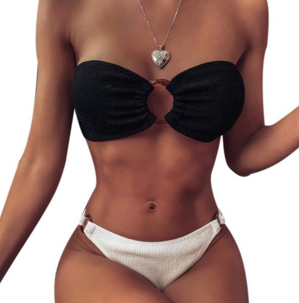 women's swimwear for women two piece swimsuits high waist bathing suit, White;black
women's swimwear for women two piece swimsuits high waist bathing suit, White;black