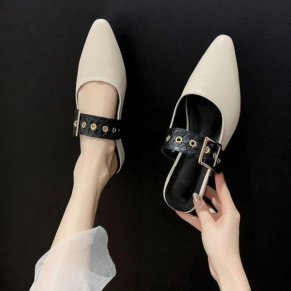 sandals semi-slipper women's outer wear spring 2021 fashion pointed black ess mueller flat chunky single shoes women
sandals semi-slipper women's outer wear spring 2021 fashion pointed black ess mueller flat chunky single shoes women