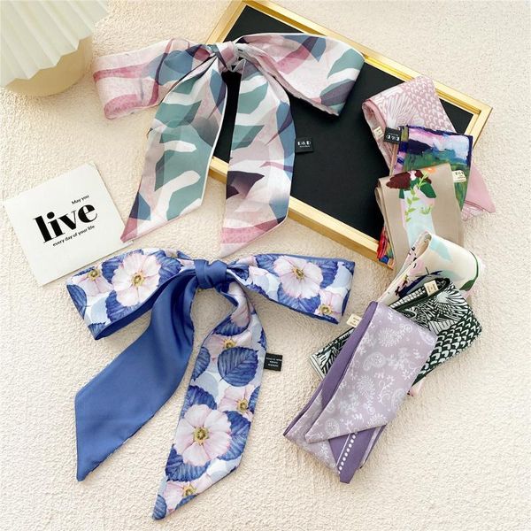 scarves long small silk scarf hair band female french binding bag ribbon decorative braided headband streamer, Blue;gray
scarves long small silk scarf hair band female french binding bag ribbon decorative braided headband streamer, Blue;gray