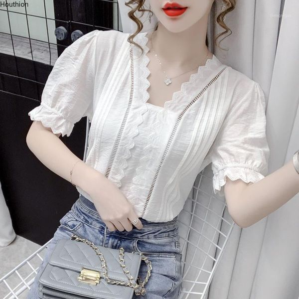 women's blouses & shirts houthion chiffon slim casual blouse fashion short sleeve solid color lace v-neck pullover summer, White
women's blouses & shirts houthion chiffon slim casual blouse fashion short sleeve solid color lace v-neck pullover summer, White