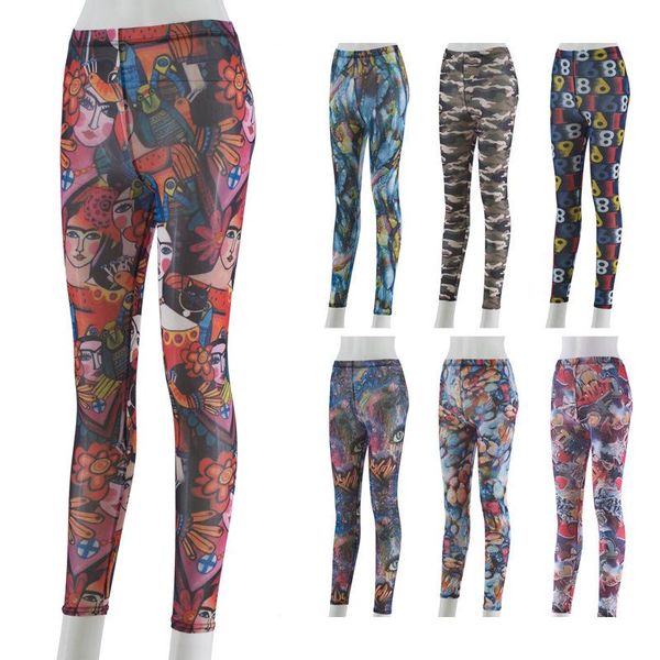 women printing leggings mesh breathable see through tighting long pants mid-rise elasticity women's, Black
women printing leggings mesh breathable see through tighting long pants mid-rise elasticity women's, Black
