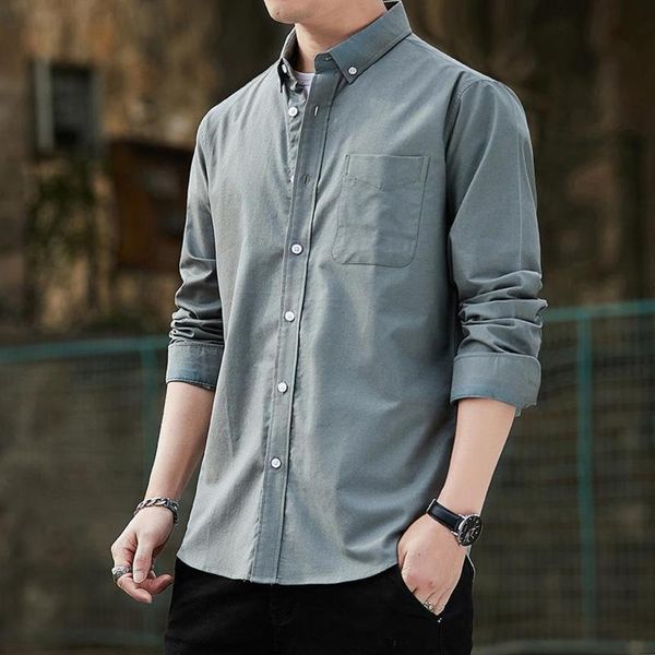 cotton long sve men's 2021 autumn trend busins shirt youth casual korean slim fit solid color men, White;black
cotton long sve men's 2021 autumn trend busins shirt youth casual korean slim fit solid color men, White;black