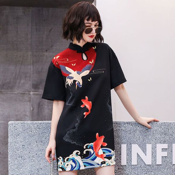 traditional chinese hanfu qi pao women retro cheongsam girl japanese harajuku vintage carp crane printed party qipao dress 12383, Red
traditional chinese hanfu qi pao women retro cheongsam girl japanese harajuku vintage carp crane printed party qipao dress 12383, Red
