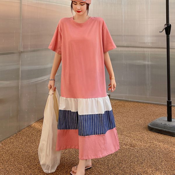 women black plus size spliced t-shirt robe dress o-neck short sleeve loose fashion vacation summer beach 16f1369 210510, Black;gray
women black plus size spliced t-shirt robe dress o-neck short sleeve loose fashion vacation summer beach 16f1369 210510, Black;gray