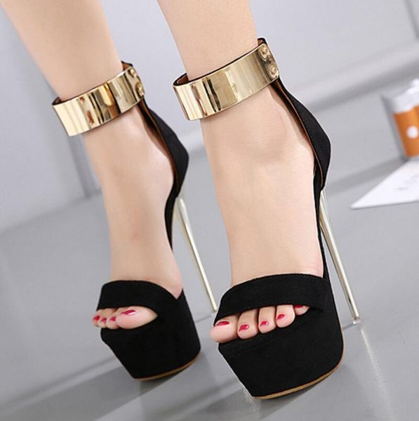 sandals fashion open pointed toe thin high-heeled summer metal buckle strap waterproof platform women dress, Black
sandals fashion open pointed toe thin high-heeled summer metal buckle strap waterproof platform women dress, Black