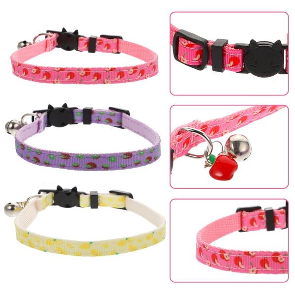 cat collars & leads 3pcs lovely pet bell neck ornament dog with adjustable strap