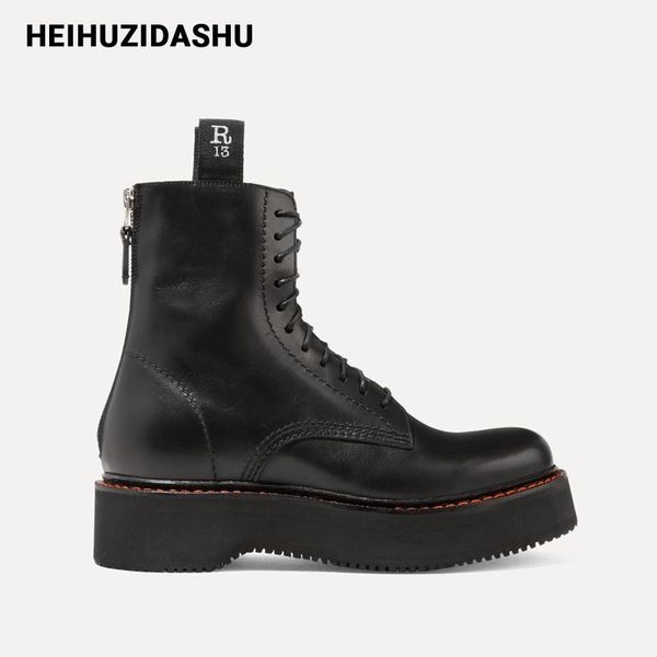 boots 2021 winter genuine leather women ankle for lace up platform combat street style chunky, Black
boots 2021 winter genuine leather women ankle for lace up platform combat street style chunky, Black