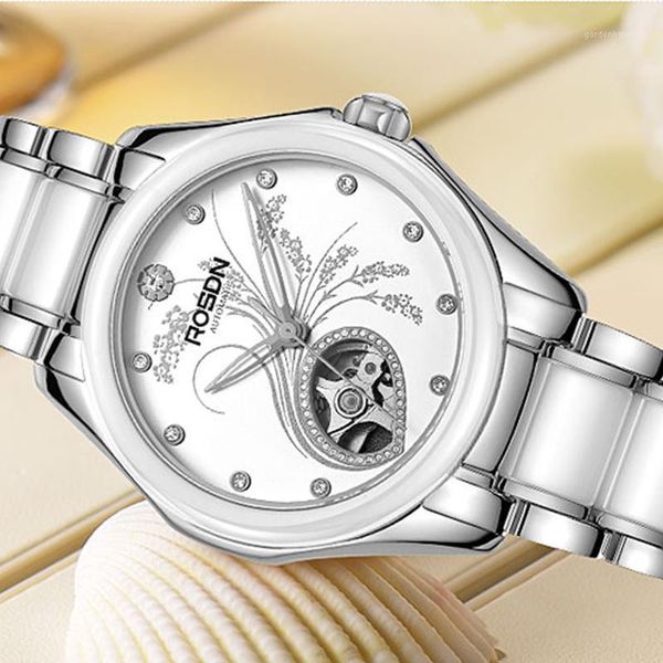 wristwatches france rosdn women's watches with miyota automatic mechanical watch women diamond skeleton sapphire clock r2080, Slivery;brown
wristwatches france rosdn women's watches with miyota automatic mechanical watch women diamond skeleton sapphire clock r2080, Slivery;brown