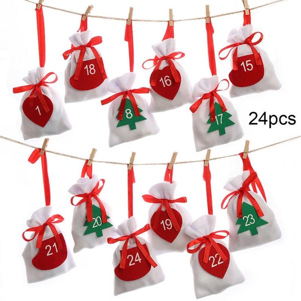 gift wrap 24pcs christmas drawstring bag candy cookie packaging decorations xmas tree hanging storage ornament
gift wrap 24pcs christmas drawstring bag candy cookie packaging decorations xmas tree hanging storage ornament