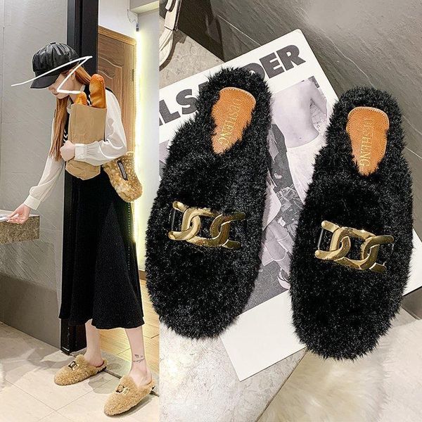 women's shoes spring slippers 2021 flat plush fashion lovely home convenient slip-on comfortable fur warm woman, Black
women's shoes spring slippers 2021 flat plush fashion lovely home convenient slip-on comfortable fur warm woman, Black