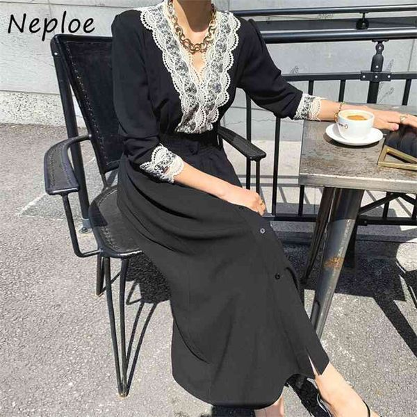 v neck lace hook flower elegant dress women high waist hip a line long vestidos draped design slim robe spring 210422, Black;gray
v neck lace hook flower elegant dress women high waist hip a line long vestidos draped design slim robe spring 210422, Black;gray