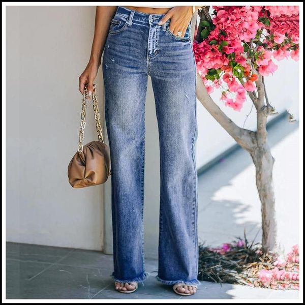 women's jeans harajuku straight pants woman high waist clothes wide leg denim washed broken thin trousers, Blue
women's jeans harajuku straight pants woman high waist clothes wide leg denim washed broken thin trousers, Blue