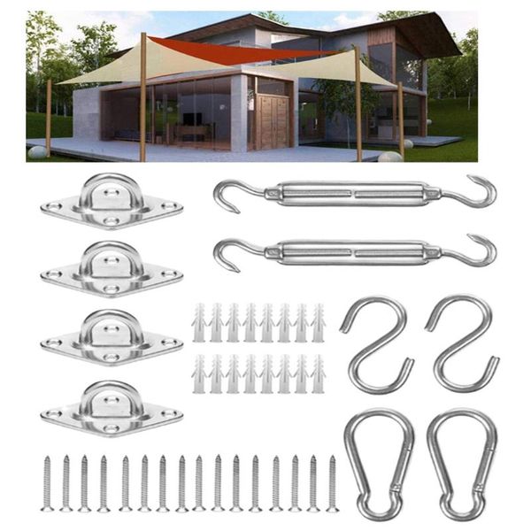 shade sail hardware kit for rectangle + square heavy duty sun sails installation deck garden lawn patio camping hiking tents and shelters
shade sail hardware kit for rectangle + square heavy duty sun sails installation deck garden lawn patio camping hiking tents and shelters