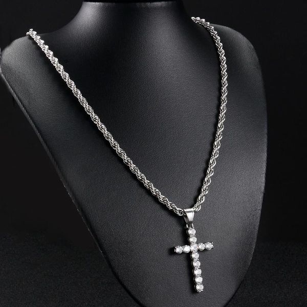 chains 4mm shining zircon cross necklaces 2021 316l stainless steel rope chain for women men hip hop pendant chokers jewelry, Silver
chains 4mm shining zircon cross necklaces 2021 316l stainless steel rope chain for women men hip hop pendant chokers jewelry, Silver