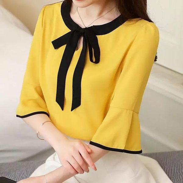 women's blouses & shirts office work wear women spring summer style chiffon lady casual short flare sleeve, White
women's blouses & shirts office work wear women spring summer style chiffon lady casual short flare sleeve, White