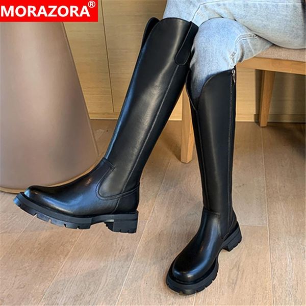 boots morazora 2022 plus size 43 genuine leather shoes women knee high zipper round toe flat autumn riding, Black
boots morazora 2022 plus size 43 genuine leather shoes women knee high zipper round toe flat autumn riding, Black