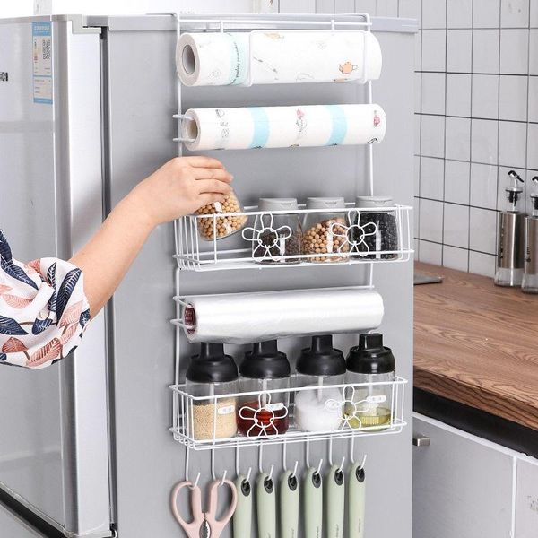 hooks & rails refrigerator shelf side wall hanging rack creative household kitchen products plastic film storage
hooks & rails refrigerator shelf side wall hanging rack creative household kitchen products plastic film storage