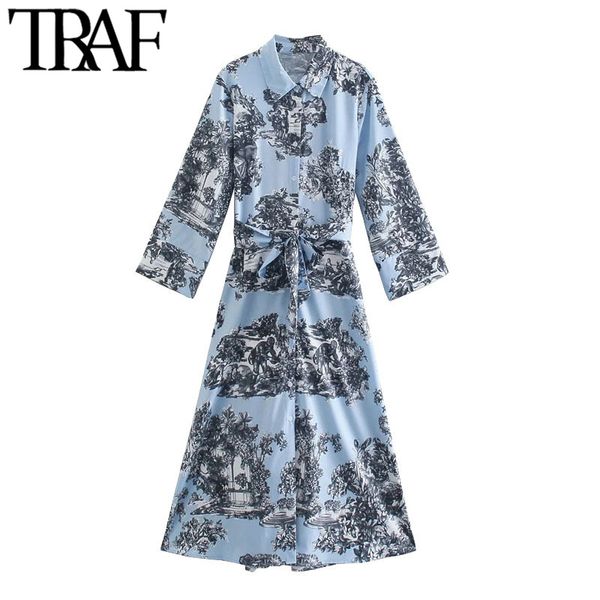 traf women chic fashion with belt print midi shirt dress vintage long sleeve button-up female dresses vestidos mujer 210415, Black;gray
traf women chic fashion with belt print midi shirt dress vintage long sleeve button-up female dresses vestidos mujer 210415, Black;gray