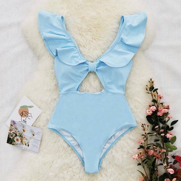two-piece suits 2021 women swimsuit solid swimwear ruffle collar hollow out sleeveless high waist one piece bathing beach wear
two-piece suits 2021 women swimsuit solid swimwear ruffle collar hollow out sleeveless high waist one piece bathing beach wear