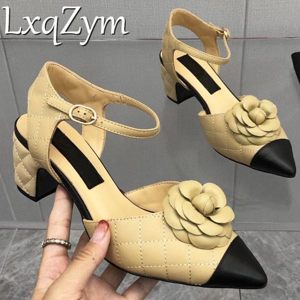 sandals women's pumps luxury genuine leather heels pointed toe ankle strap thick elegant ladies shoe, Black
sandals women's pumps luxury genuine leather heels pointed toe ankle strap thick elegant ladies shoe, Black