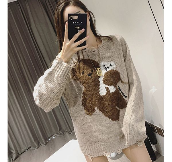 sweaters ladies knitted large size loose long sleeve turtleneck lazy wind ripped knit sweater fall winter, White;black
sweaters ladies knitted large size loose long sleeve turtleneck lazy wind ripped knit sweater fall winter, White;black
