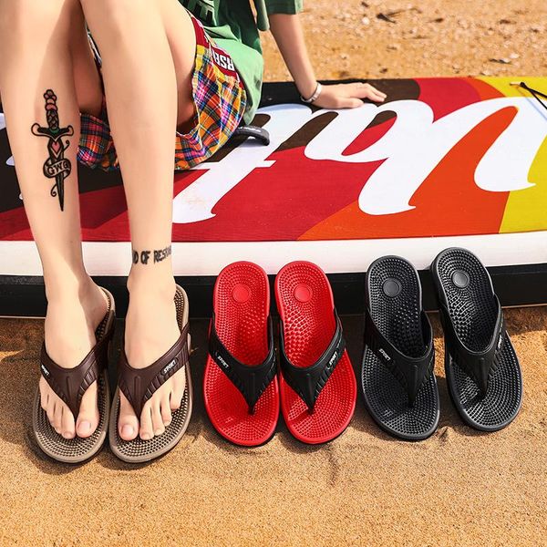 slippers summer men massage flip-flops leightweight beach sandals comfortable fashion shoes non-slip sell footwear, Black
slippers summer men massage flip-flops leightweight beach sandals comfortable fashion shoes non-slip sell footwear, Black