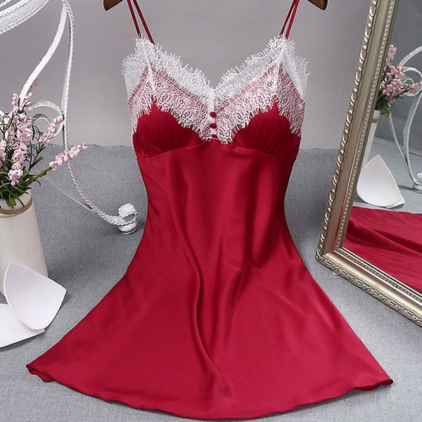 2021 women satin nightgowns lace sleepshirts nightshirts sleepwear lingerie spaghetti strap silk sleeveless nightdress, Black;red
2021 women satin nightgowns lace sleepshirts nightshirts sleepwear lingerie spaghetti strap silk sleeveless nightdress, Black;red