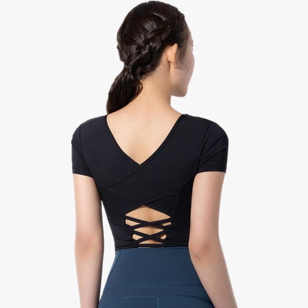 yoga outfit pad women slim breathable outdoor running riding short-sleeve summer beautiful back cross sports shirt with chest
yoga outfit pad women slim breathable outdoor running riding short-sleeve summer beautiful back cross sports shirt with chest