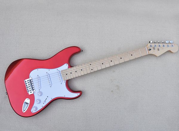 metallic red electric guitar with white pickguard,maple fretboard,sss pickups,can be customized
metallic red electric guitar with white pickguard,maple fretboard,sss pickups,can be customized