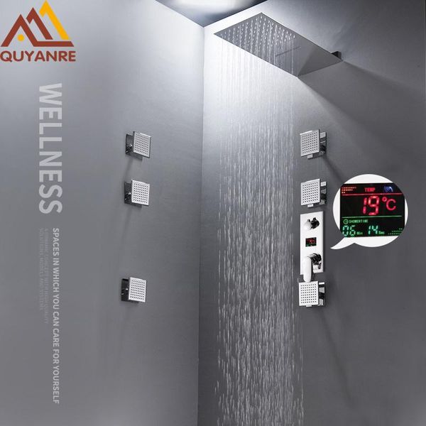 quyanre 3-way digital shower faucets set ultrathin rain waterfall 6pcs spa massage jets display mixer tap bathroom sets
quyanre 3-way digital shower faucets set ultrathin rain waterfall 6pcs spa massage jets display mixer tap bathroom sets