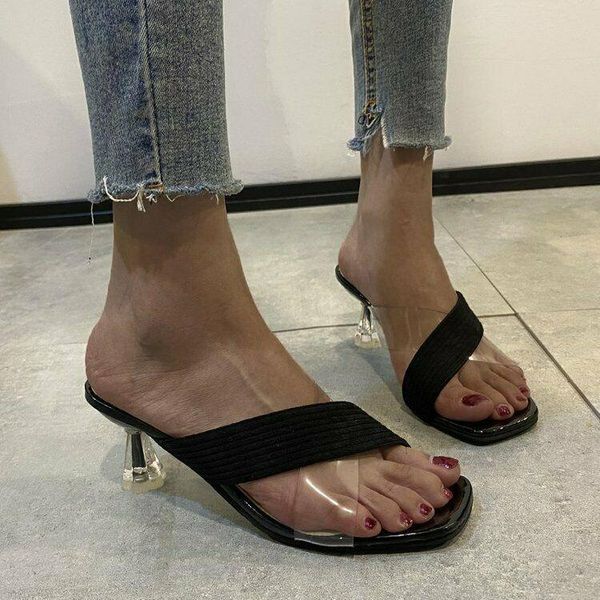 slippers ladies summer kitten heels clear peep toe low slipper sandals shoes mules, Black
slippers ladies summer kitten heels clear peep toe low slipper sandals shoes mules, Black