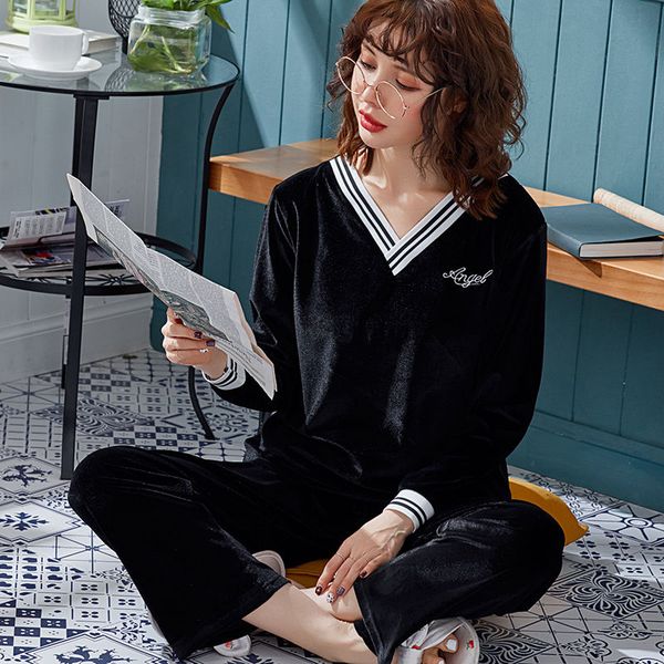 womens velvet pajamas v-neck warm sleepwear set women pajama set 2piece/suit shirt pants lingerie homewear big size, Black;red
womens velvet pajamas v-neck warm sleepwear set women pajama set 2piece/suit shirt pants lingerie homewear big size, Black;red