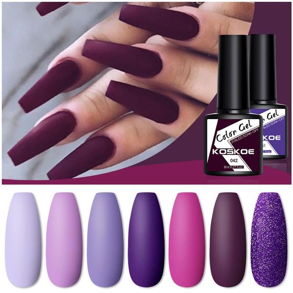 nail gel koskoe 8ml purple color polish matte coat semi permanent hybrid soak off art uv varnish all for manicure, Red;pink
nail gel koskoe 8ml purple color polish matte coat semi permanent hybrid soak off art uv varnish all for manicure, Red;pink
