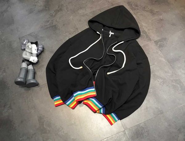fashion fleece hoodies brand loe autumn winter raiow thread cotton loose versatile men's women's zipper cardigan coat, Black
fashion fleece hoodies brand loe autumn winter raiow thread cotton loose versatile men's women's zipper cardigan coat, Black