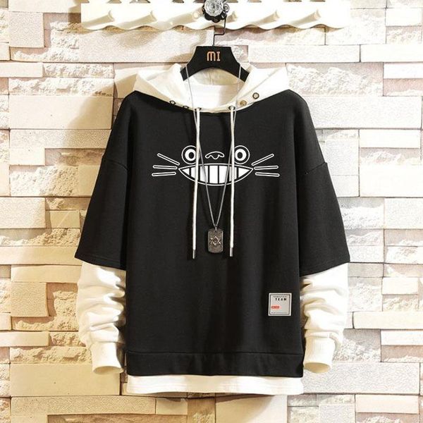 men's hoodies & sweatshirts mens totoro harajuku japanese anime print sweatshirt fake 2 pieces long sleeve casual loose, Black
men's hoodies & sweatshirts mens totoro harajuku japanese anime print sweatshirt fake 2 pieces long sleeve casual loose, Black