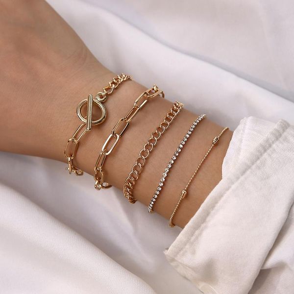 link, chain boho stackable beads figaro women bracelet crystal charm geometric gold plate cuff hand bangles 5 pcs/set buckle jewelry, Black
link, chain boho stackable beads figaro women bracelet crystal charm geometric gold plate cuff hand bangles 5 pcs/set buckle jewelry, Black