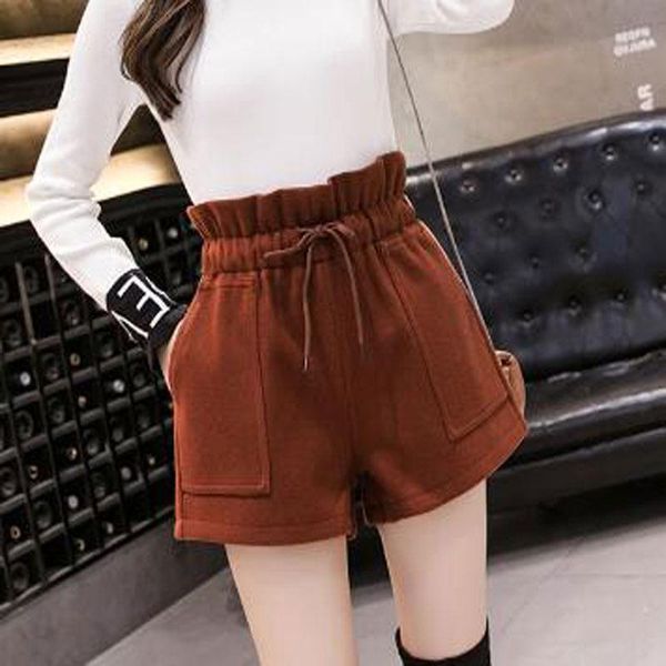 women's shorts women elastic waist autumn winter drawstring cotton loose warm wide leg yl6406, White;black
women's shorts women elastic waist autumn winter drawstring cotton loose warm wide leg yl6406, White;black