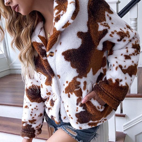 women's jackets 2021 autumn and winter street style lapel printed double-sided fleece casual slim long-sleeved ladies plush jacket, Black;brown
women's jackets 2021 autumn and winter street style lapel printed double-sided fleece casual slim long-sleeved ladies plush jacket, Black;brown