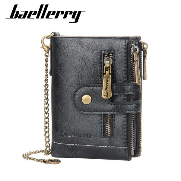 brand men pu leather short wallet with zipper coin pocket vintage big capacity male money purse card holder chain wallets, Red;black
brand men pu leather short wallet with zipper coin pocket vintage big capacity male money purse card holder chain wallets, Red;black