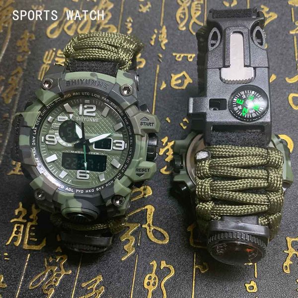shiyunme military sports watch men led digital quartz double display clock mens 50m waterproof compass watch relogios masculinog, Slivery;brown
shiyunme military sports watch men led digital quartz double display clock mens 50m waterproof compass watch relogios masculinog, Slivery;brown