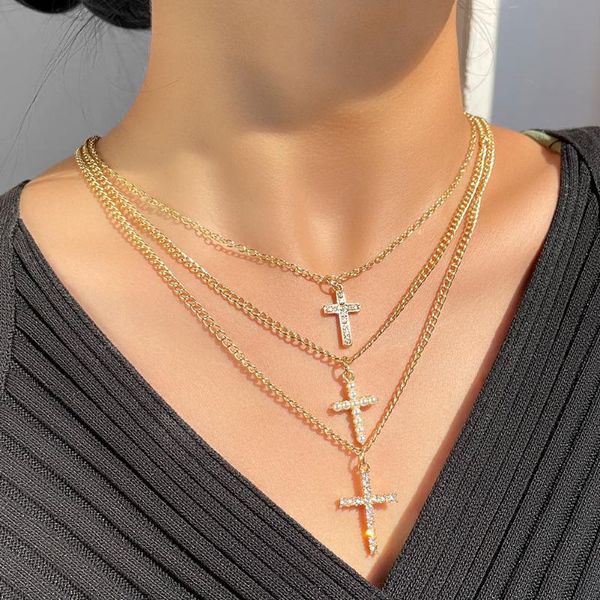 chains bohemia multilayered religious cross metal chain necklaces jewelry for women crystal portrait golden clavicle necklace set, Silver
chains bohemia multilayered religious cross metal chain necklaces jewelry for women crystal portrait golden clavicle necklace set, Silver