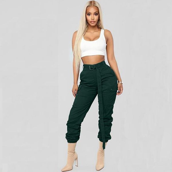 spring women's high waist cargo pants loose harajuku ankel elastic elastics trousers with belt & capris, Black;white 
spring women's high waist cargo pants loose harajuku ankel elastic elastics trousers with belt & capris, Black;white
